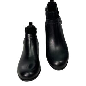 FRANCO SARTO “Marta” Black Leather & Suede Ankle Boots 6.5. NWOT Moto Equestrian